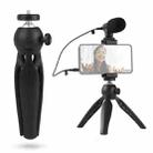 ADAI VK-01 Live Broadcast Video Shooting Mobile Phone Microphone Tripod Set for 3.5mm Audio Input Device(Black) - 1