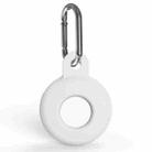 Anti-scratch Silicone Shockproof Protective Cover Case with Carabiner For AirTag(Whtie) - 1