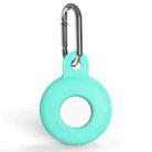Anti-scratch Silicone Shockproof Protective Cover Case with Carabiner For AirTag(Mint Green) - 1