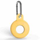 Anti-scratch Silicone Shockproof Protective Cover Case with Carabiner For AirTag(Yellow) - 1
