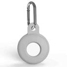 Anti-scratch Silicone Shockproof Protective Cover Case with Carabiner For AirTag(Light Grey) - 1