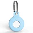 Anti-scratch Silicone Shockproof Protective Cover Case with Carabiner For AirTag(Baby Blue) - 1