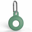 Anti-scratch Silicone Shockproof Protective Cover Case with Carabiner For AirTag(Pine Needle Green) - 1