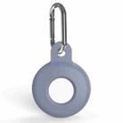 Anti-scratch Silicone Shockproof Protective Cover Case with Carabiner For AirTag(Lavender) - 1