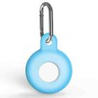 Anti-scratch Silicone Shockproof Protective Cover Case with Carabiner For AirTag(Fluorescent Blue) - 1