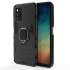 For Samsung Galaxy F52 5G Shockproof PC + TPU Protective Case with Magnetic Ring Holder(Black) - 1