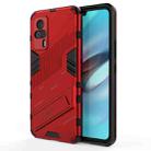 For vivo S9e Punk Armor 2 in 1 PC + TPU Shockproof Case with Invisible Holder(Red) - 1