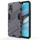 For vivo S9e Punk Armor 2 in 1 PC + TPU Shockproof Case with Invisible Holder(Grey) - 1