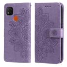 For Xiaomi Redmi 9C 7-petal Flowers Embossing Pattern Horizontal Flip PU Leather Case with Holder & Card Slots & Wallet & Photo Frame(Light Purple) - 1