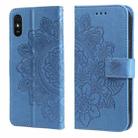 For Xiaomi Redmi 9A 7-petal Flowers Embossing Pattern Horizontal Flip PU Leather Case with Holder & Card Slots & Wallet & Photo Frame(Blue) - 1