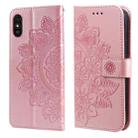 For Xiaomi Redmi 9A 7-petal Flowers Embossing Pattern Horizontal Flip PU Leather Case with Holder & Card Slots & Wallet & Photo Frame(Rose Gold) - 1