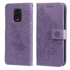 For Xiaomi Redmi Note 9s/Note 9 Pro 4G/Note 9 Pro Max 7-petal Flowers Embossing Pattern Horizontal Flip PU Leather Case with Holder & Card Slots & Wallet & Photo Frame(Light Purple) - 1