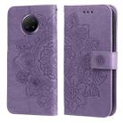 For Xiaomi Redmi Note 9T 5G / Note 9 5G (CN Version) 7-petal Flowers Embossing Pattern Horizontal Flip PU Leather Case with Holder & Card Slots & Wallet & Photo Frame(Light Purple) - 1