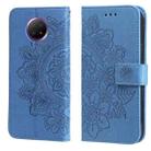 For Xiaomi Redmi Note 9T 5G / Note 9 5G (CN Version) 7-petal Flowers Embossing Pattern Horizontal Flip PU Leather Case with Holder & Card Slots & Wallet & Photo Frame(Blue) - 1