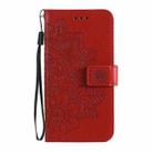 For Xiaomi Redmi Note 9T 5G / Note 9 5G (CN Version) 7-petal Flowers Embossing Pattern Horizontal Flip PU Leather Case with Holder & Card Slots & Wallet & Photo Frame(Red) - 2