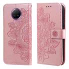 For Xiaomi Redmi Note 9T 5G / Note 9 5G (CN Version) 7-petal Flowers Embossing Pattern Horizontal Flip PU Leather Case with Holder & Card Slots & Wallet & Photo Frame(Rose Gold) - 1