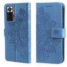 For Xiaomi Redmi Note 10 Pro / Note 10 Pro Max 7-petal Flowers Embossing Pattern Horizontal Flip PU Leather Case with Holder & Card Slots & Wallet & Photo Frame(Blue) - 1