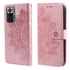 For Xiaomi Redmi Note 10 Pro / Note 10 Pro Max 7-petal Flowers Embossing Pattern Horizontal Flip PU Leather Case with Holder & Card Slots & Wallet & Photo Frame(Rose Gold) - 1