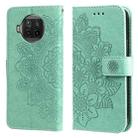For Xiaomi Mi 10T Lite 7-petal Flowers Embossing Pattern Horizontal Flip PU Leather Case with Holder & Card Slots & Wallet & Photo Frame(Green) - 1