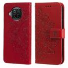 For Xiaomi Mi 10T Lite 7-petal Flowers Embossing Pattern Horizontal Flip PU Leather Case with Holder & Card Slots & Wallet & Photo Frame(Red) - 1