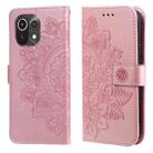 For Xiaomi Mi 11 7-petal Flowers Embossing Pattern Horizontal Flip PU Leather Case with Holder & Card Slots & Wallet & Photo Frame(Rose Gold) - 1