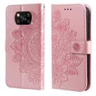 For Xiaomi Poco X3/X3 Pro/X3 NFC 7-petal Flowers Embossing Pattern Horizontal Flip PU Leather Case with Holder & Card Slots & Wallet & Photo Frame(Rose Gold) - 1