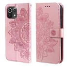 For Xiaomi Mi 11 Lite 7-petal Flowers Embossing Pattern Horizontal Flip PU Leather Case with Holder & Card Slots & Wallet & Photo Frame(Rose Gold) - 1