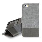 For iPhone 6 MUXMA MX102 Horizontal Flip Canvas Leather Case with Stand & Card Slot & Wallet Function(Grey) - 1