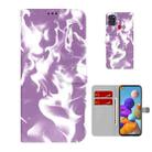 For Samsung Galaxy A21s Cloud Fog Pattern Horizontal Flip Leather Case with Holder & Card Slot & Wallet(Purple) - 1