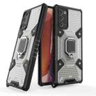 For Samsung Galaxy Note20 Space PC+TPU Shockproof Case with Ring Holder(Grey) - 1