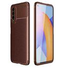 For Honor X20 SE Carbon Fiber Texture Shockproof TPU Case(Brown) - 1