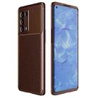 For OPPO Reno6 Pro+ 5G Carbon Fiber Texture Shockproof TPU Case(Brown) - 1
