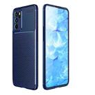 For OPPO Reno6 5G Carbon Fiber Texture Shockproof TPU Case(Blue) - 1
