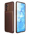 For OPPO Reno6 5G Carbon Fiber Texture Shockproof TPU Case(Brown) - 1