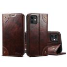 For iPhone 11 Baroque Simple Horizontal Flip Leather Case, with Holder & Card Slots & Wallet(Dark Brown) - 1