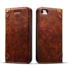 For iPhone SE 2022 / SE 2020 / 8 / 7 Baroque Simple Horizontal Flip Leather Case with Holder & Card Slots & Wallet(Light Brown) - 1