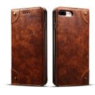 For iPhone 8 Plus / 7 Plus Baroque Simple Horizontal Flip Leather Case, with Holder & Card Slots & Wallet(Light Brown) - 1