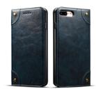 For iPhone 8 Plus / 7 Plus Baroque Simple Horizontal Flip Leather Case, with Holder & Card Slots & Wallet(Blue) - 1
