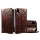 For iPhone XR Baroque Simple Horizontal Flip Leather Case with Holder & Card Slots & Wallet(Dark Brown) - 1