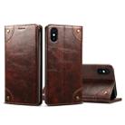 For iPhone XS Max Baroque Simple Horizontal Flip Leather Case, with Holder & Card Slots & Wallet(Dark Brown) - 1