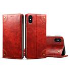 For iPhone XS Max Baroque Simple Horizontal Flip Leather Case, with Holder & Card Slots & Wallet(Red) - 1