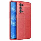 For OPPO Reno6 Pro+ 5G Litchi Texture TPU Shockproof Case(Red) - 1