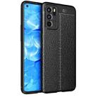 For OPPO Reno6 5G Litchi Texture TPU Shockproof Case(Black) - 1