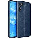 For OPPO Reno6 5G Litchi Texture TPU Shockproof Case(Blue) - 1