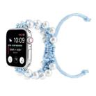 Umbrella Rope Bead Nylon Watch Band For Apple Watch Ultra 49mm / Series 8&7 45mm / SE 2&6&SE&5&4 44mm / 3&2&1 42mm(Light Blue) - 1