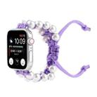 Umbrella Rope Bead Nylon Watch Band For Apple Watch Series 8&7 41mm / SE 2&6&SE&5&4 40mm / 3&2&1 38mm(Purple) - 1