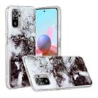 For Xiaomi Redmi Note 10 Marble Pattern Soft TPU Protective Case(Black White) - 1