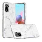 For Xiaomi Redmi Note 10 Marble Pattern Soft TPU Protective Case(White) - 1
