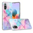 For Xiaomi Redmi Note 10 Pro Marble Pattern Soft TPU Protective Case(Pink Green) - 1