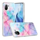 For Xiaomi Mi 11 Lite Marble Pattern Soft TPU Protective Case(Pink Green) - 1